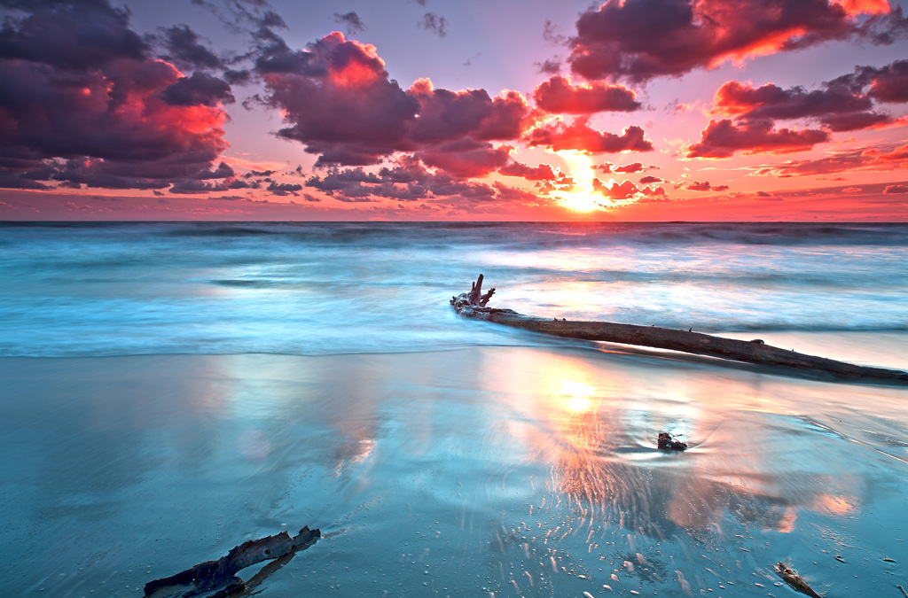 tramonto sul litorale romano