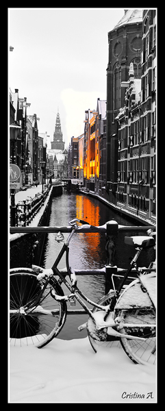 Amsterdam, alba d'inverno