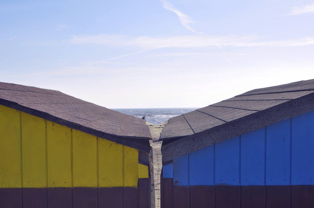 Scorcio tra cabine ad Ostia