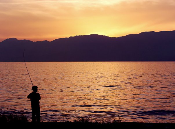 Pescando al tramonto...