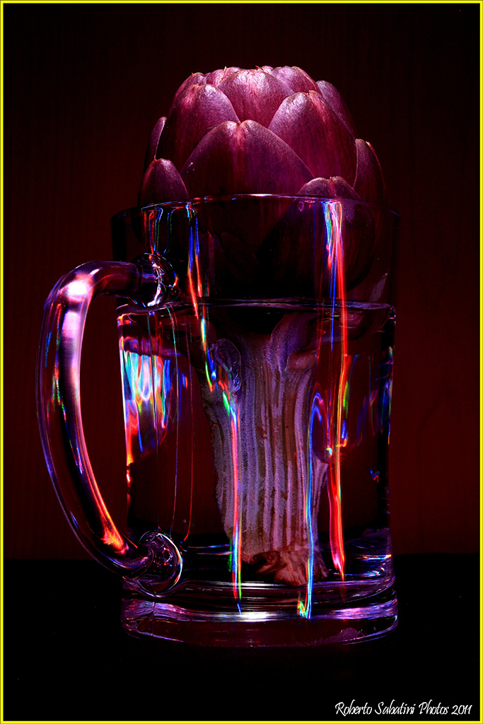 Carciofo in boccale - Light Painting -