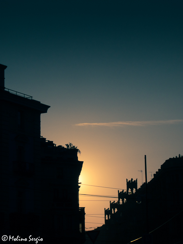 Tramonto tra i palazzi di Torino