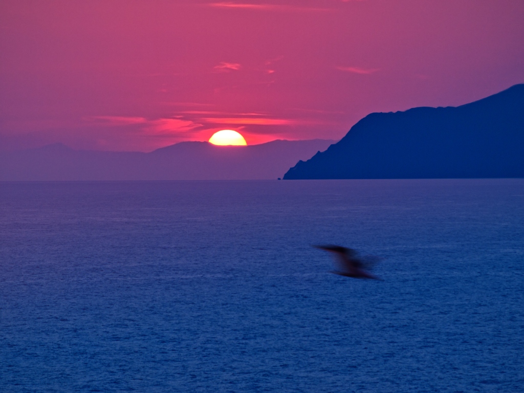 tramonto dall'isola del Tino