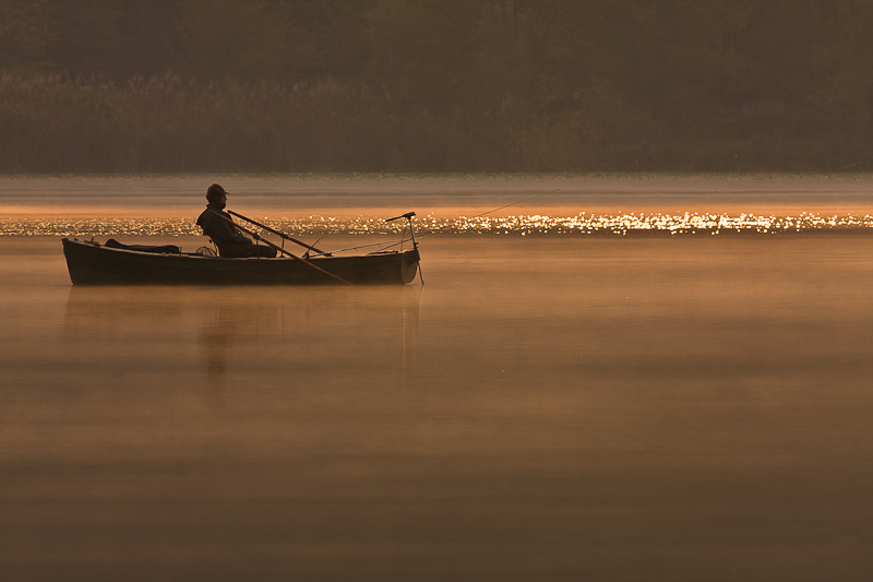 Pescatore sul lago di Alserio
