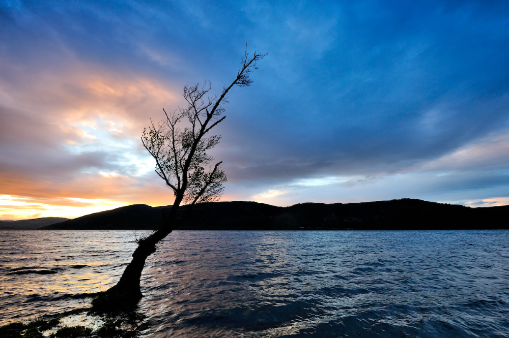 sunset on Loch Ness