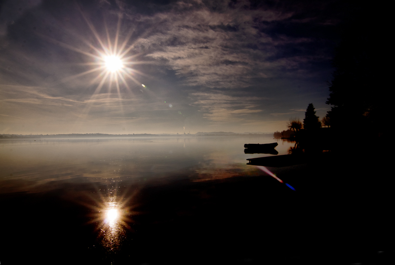 sole di gennaio sul lago
