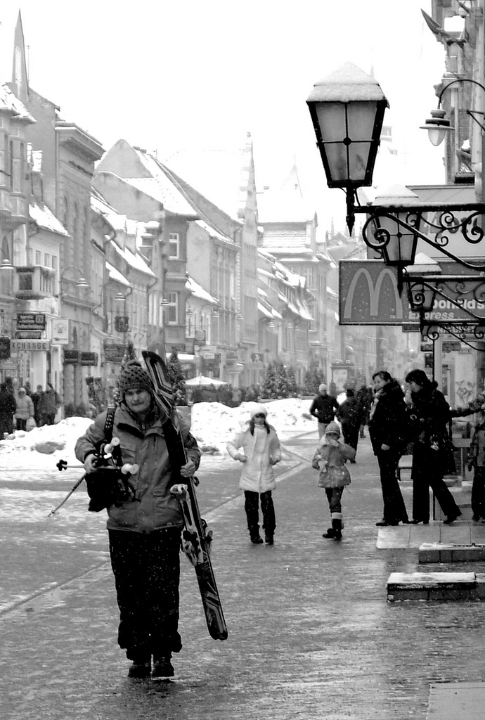 Con gli sci in citta'