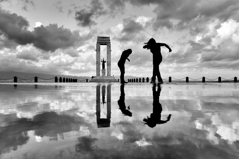 Playing in the water