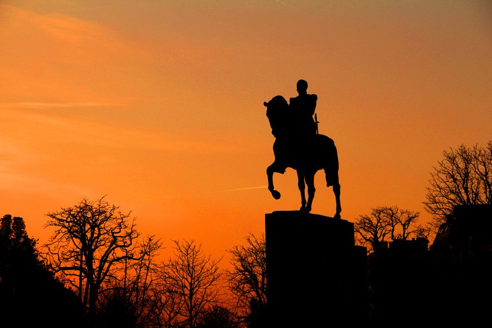 Siluette al Trocadero di Parigi