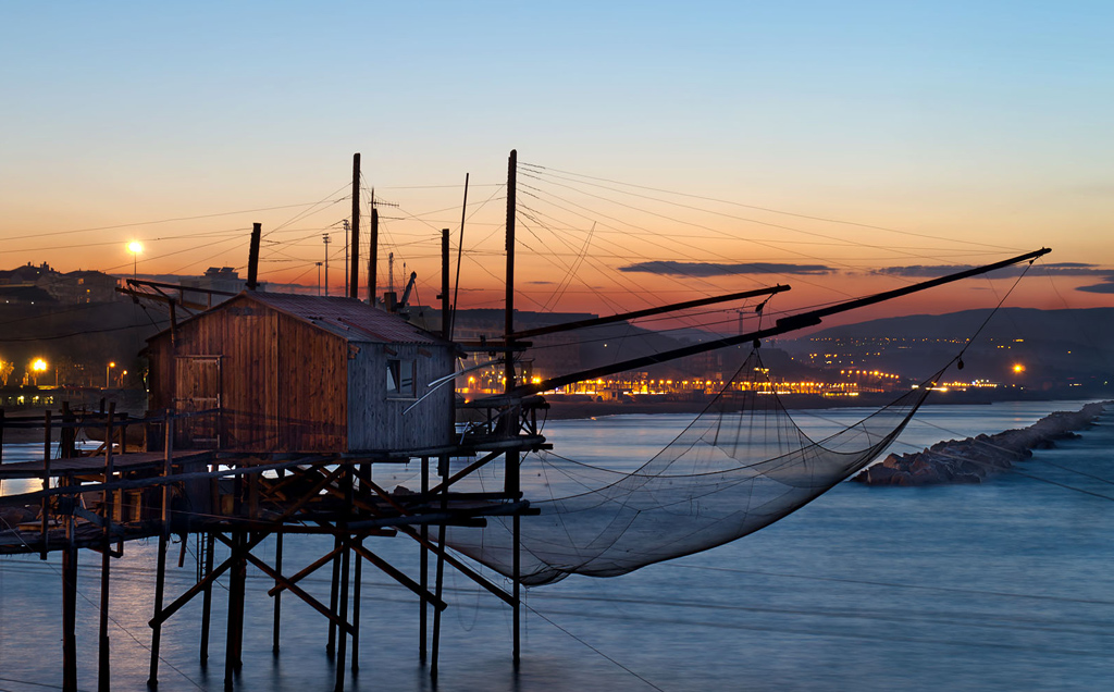 Trabucco al tramonto