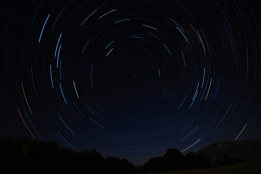 Star Trail sui monti Sibillini