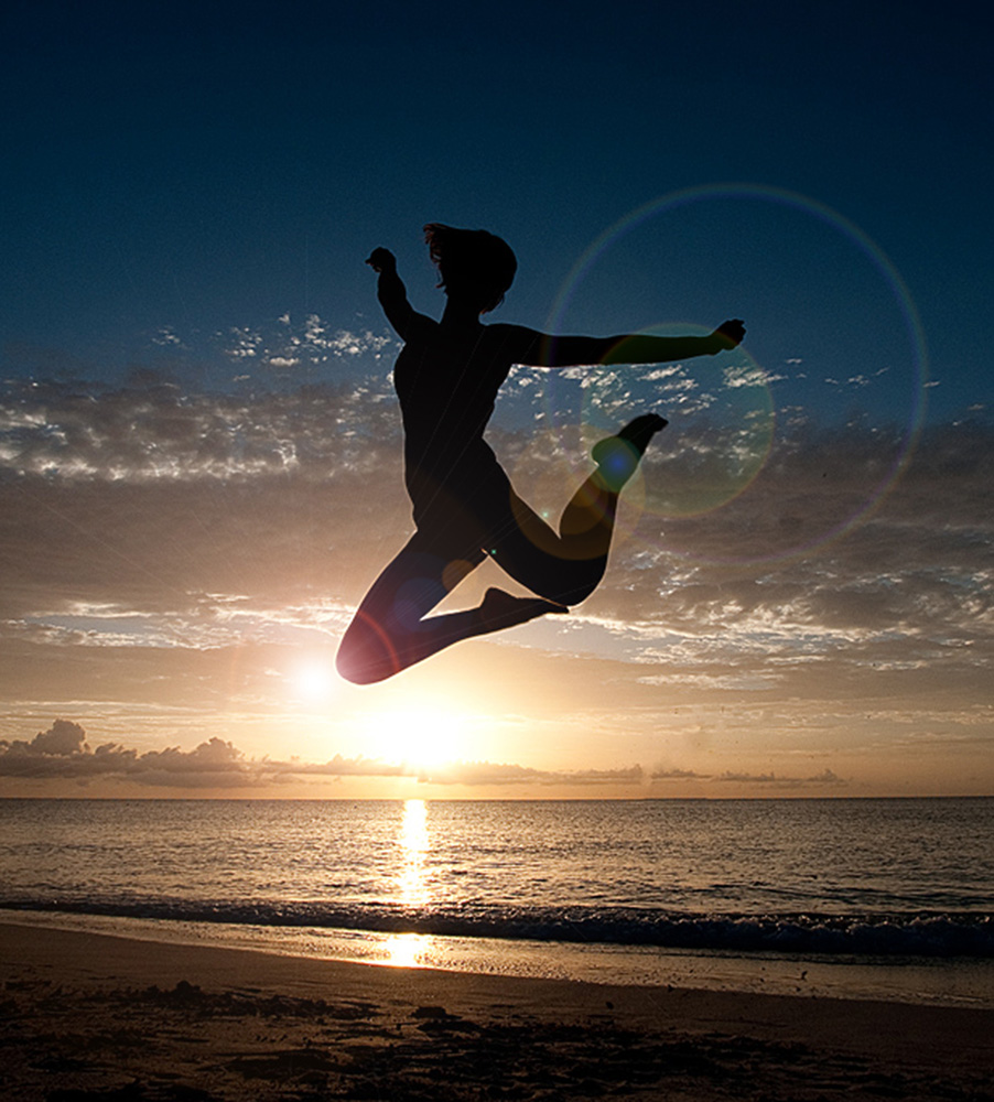 Jumping in the sunset