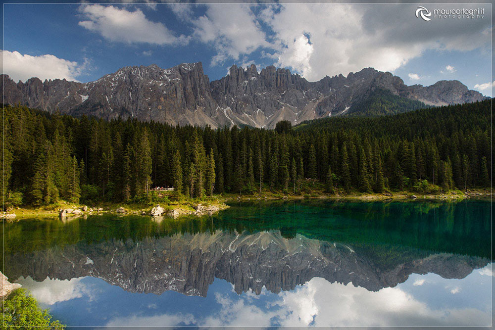 Carezza lake latemar mirror