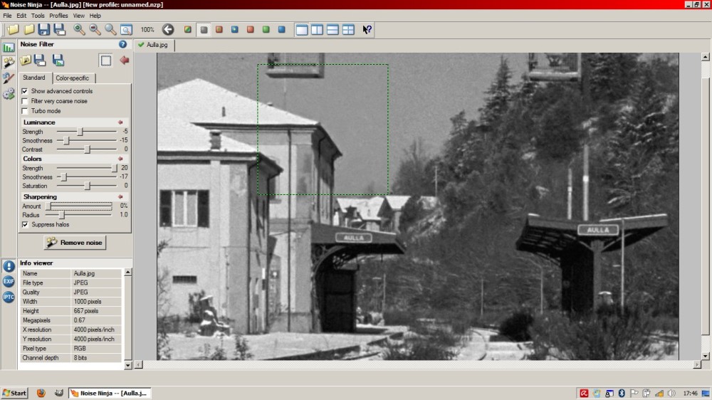 Noise ninja, regolazione parametri