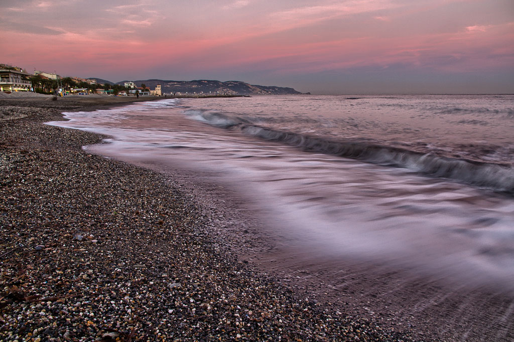 La spiaggia all'imbrunire