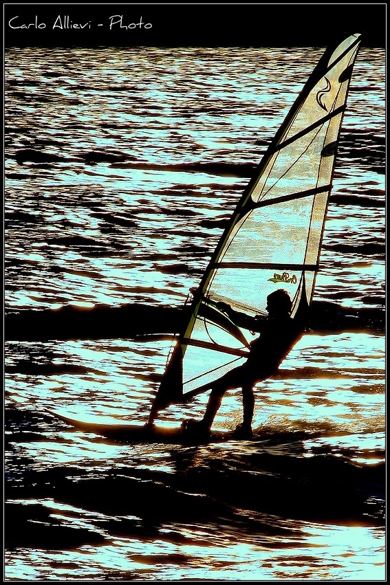 Windsurfing in the sun