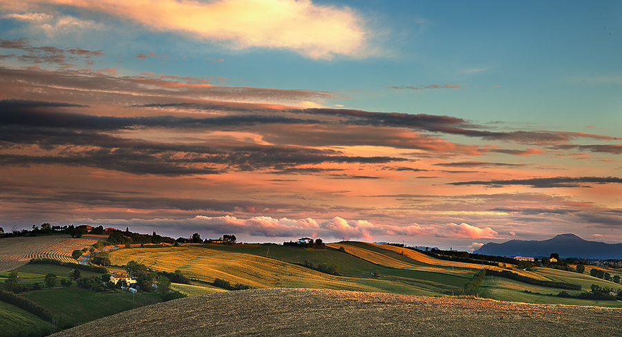 Tinte pastello sulle colline marchigiane