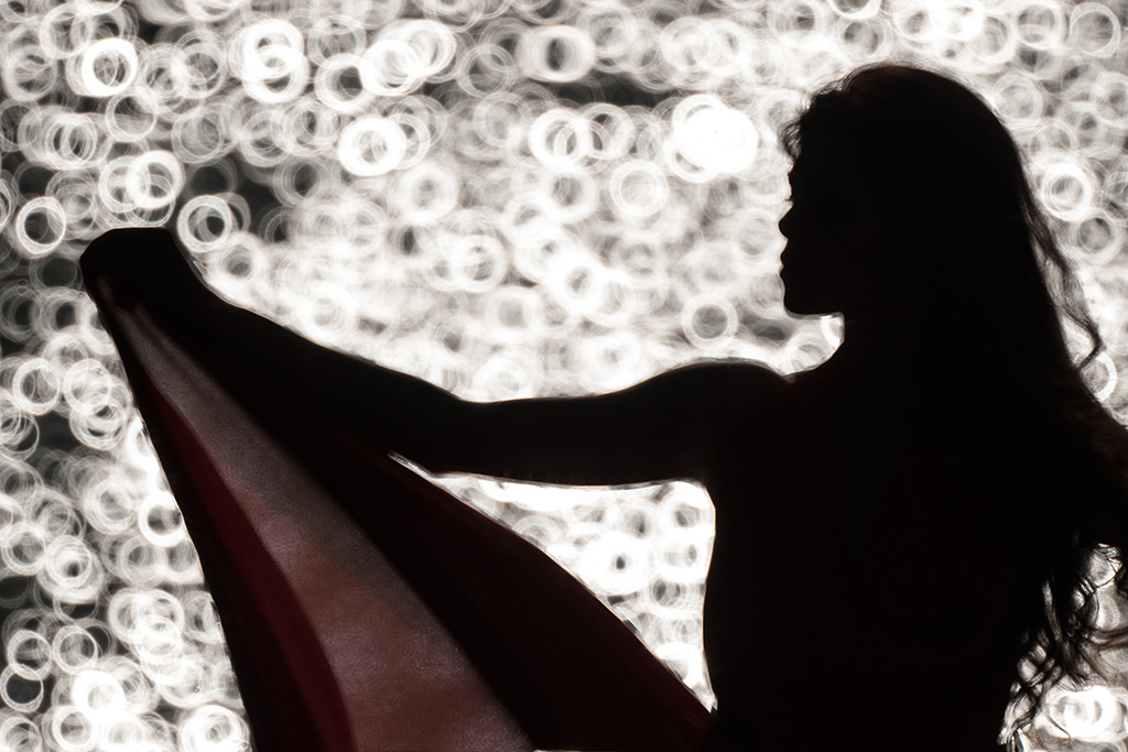 Ballando davanti al catadiottrico