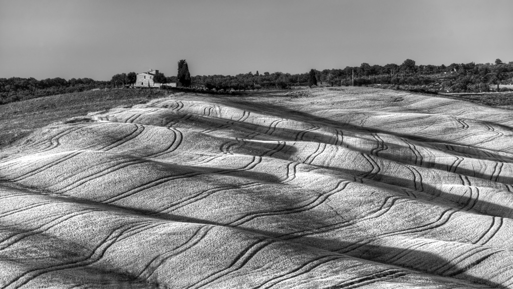 Val d'Orcia in bianco e nero
