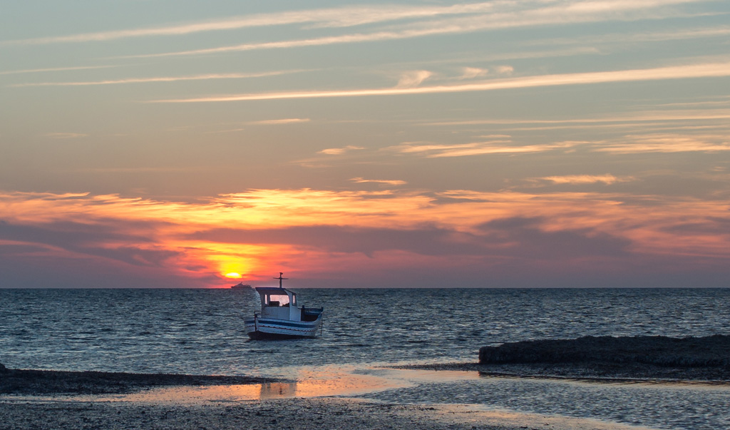 Barca al tramonto