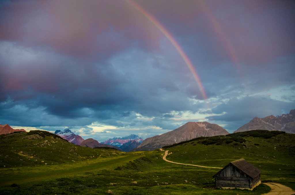 Arcobaleno sulle dolomiti