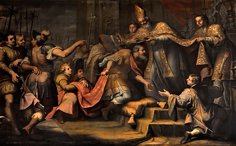 Affresco medioevale: incoronazione