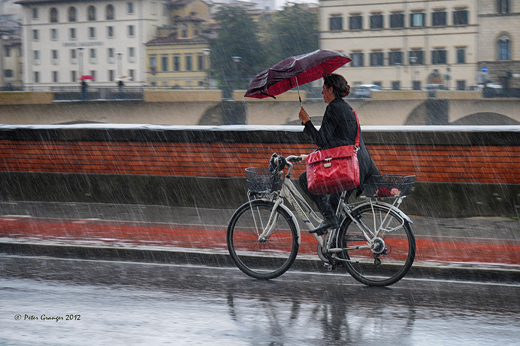 CHE BELLO ANDARE IN BICICLETTA QUNDO PIOVE