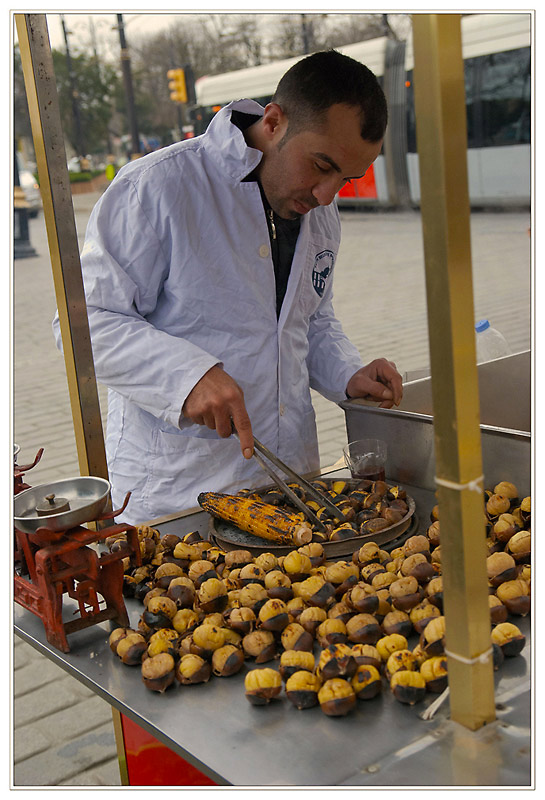 Venditore ambulante di Pannocchie e Castagne