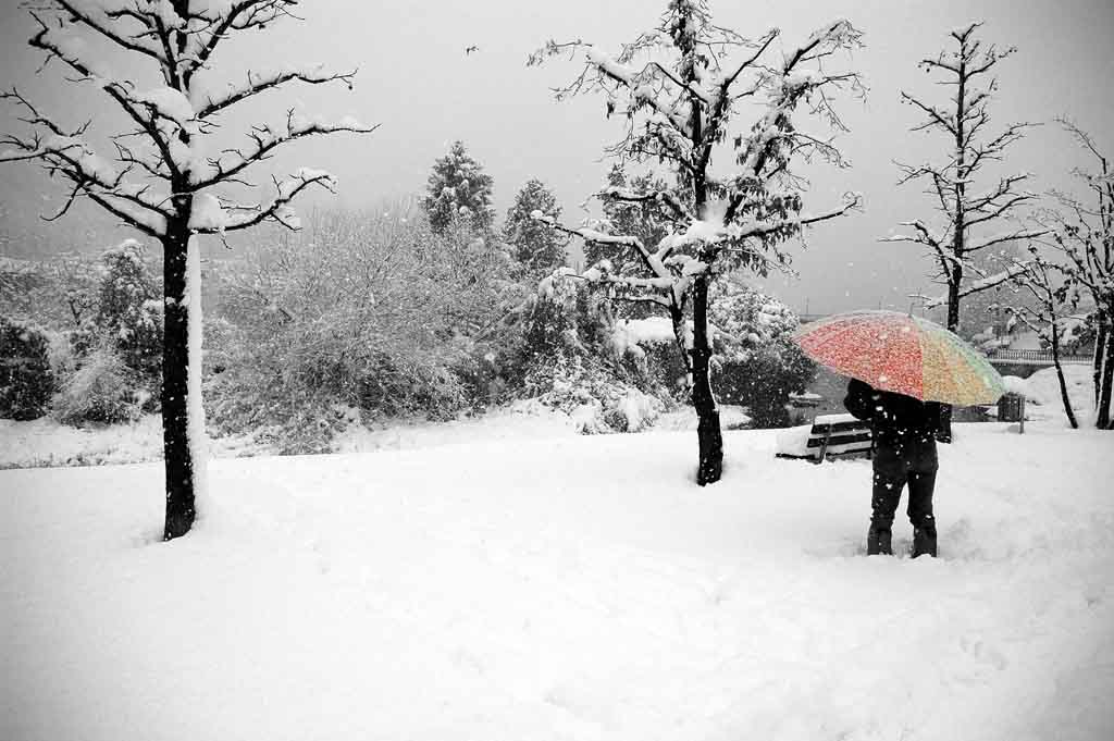 Arcobaleno nella neve