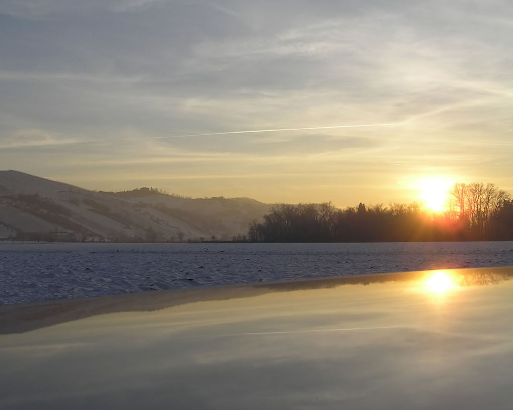 riflessi al tramonto
