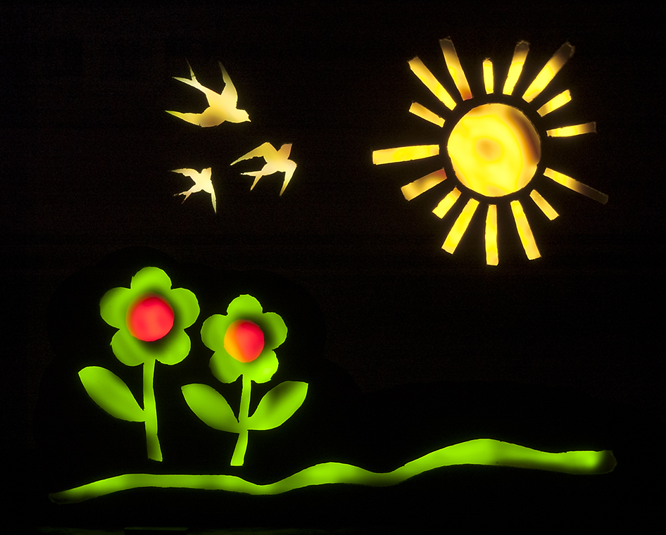 Disegno colorato con la luce