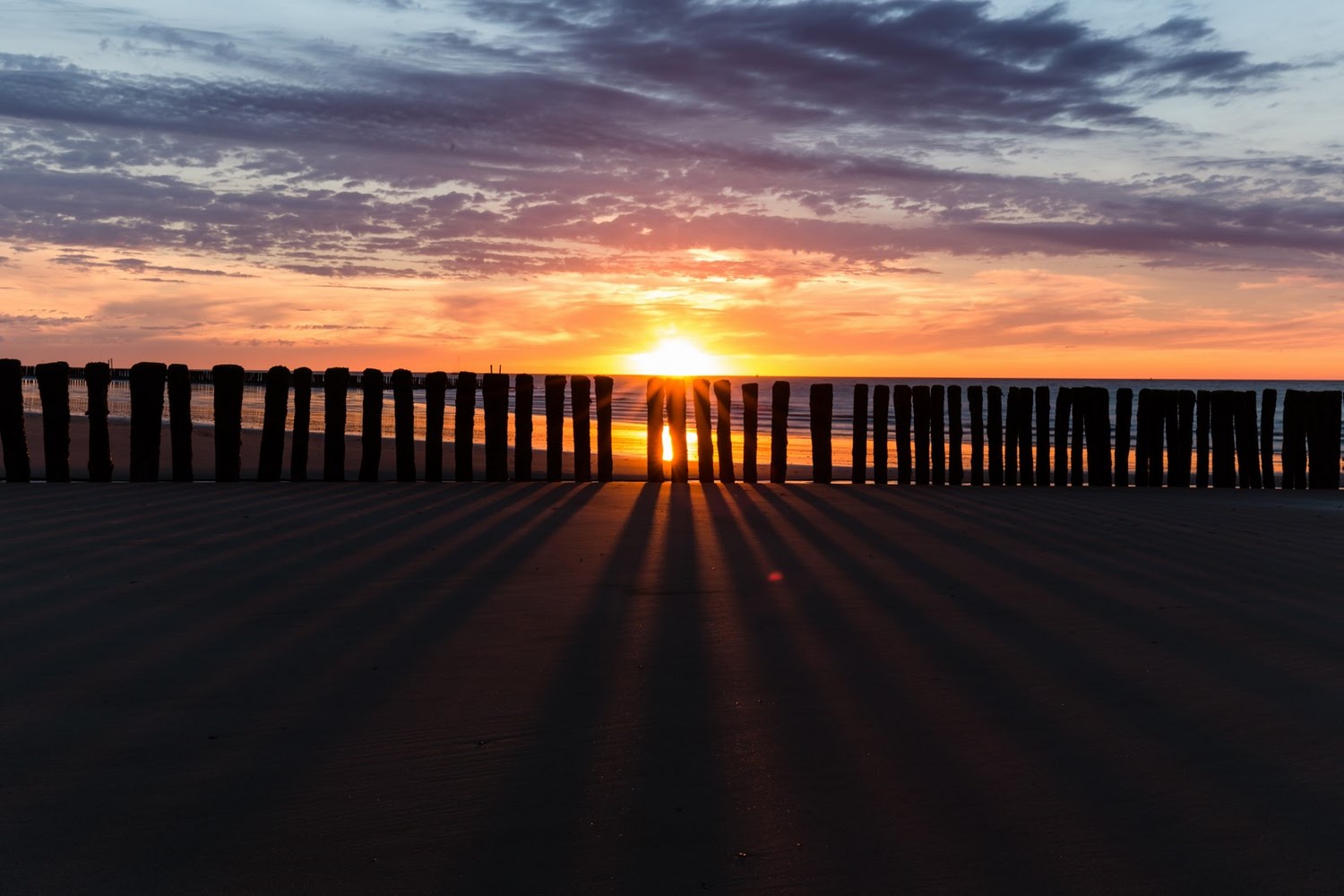 Tramonto sul mare del Nord