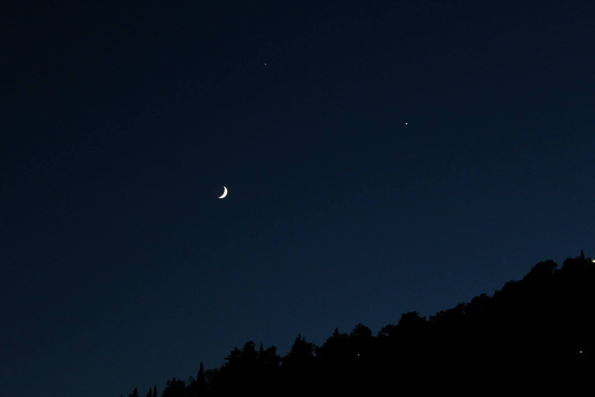 Congiunzione Luna-Giove-Venere