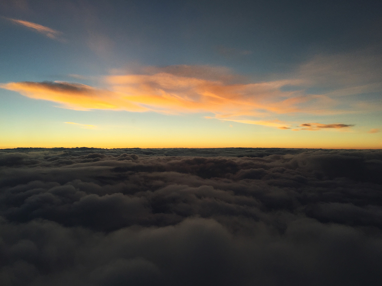 Sunrise above the clouds