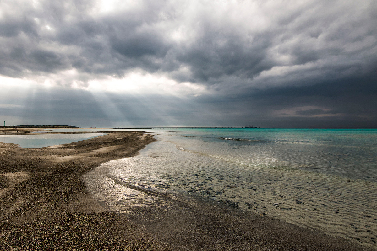 ..lights through clouds..