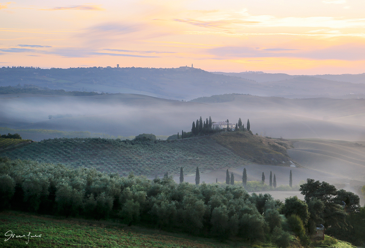 Alba sul Podere Belvedere - Val d'Orcia