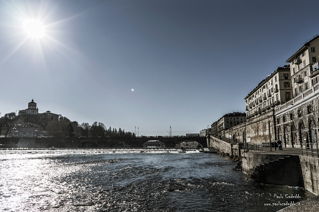Torino, Monte dei Cappuccini vista dai Murazzi di Po