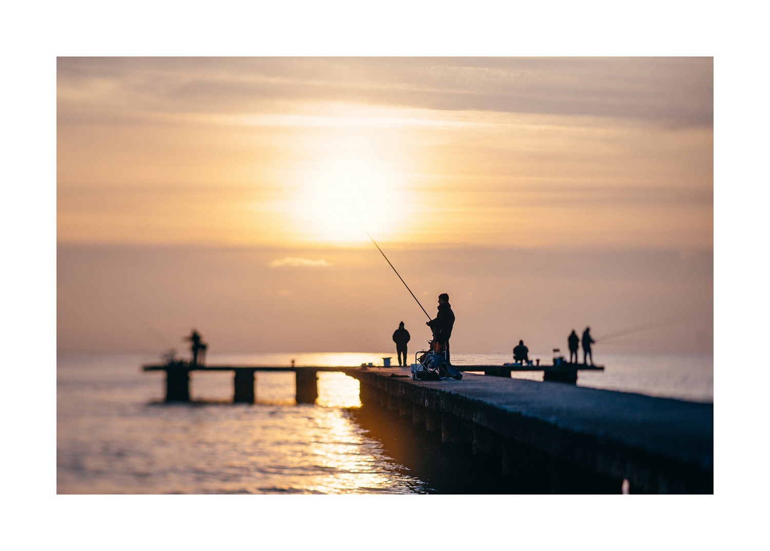 Fishermen at sunset