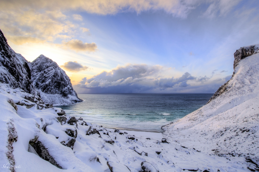 Kvalvika Beach sunset