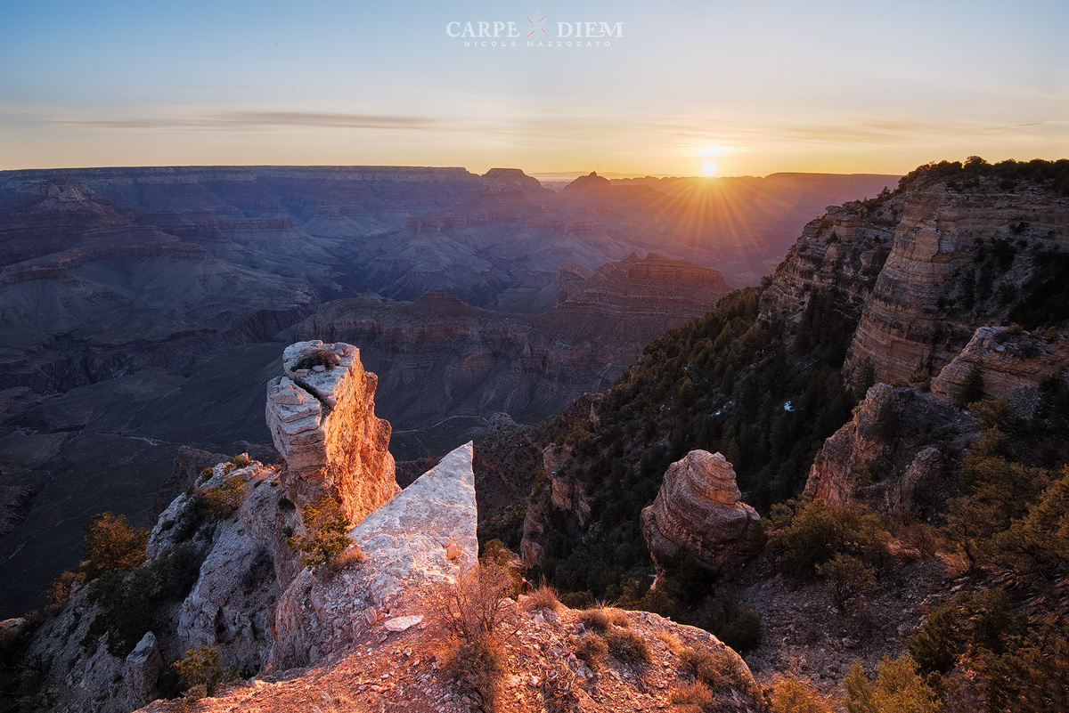 Il primo raggio nel Grand canyon