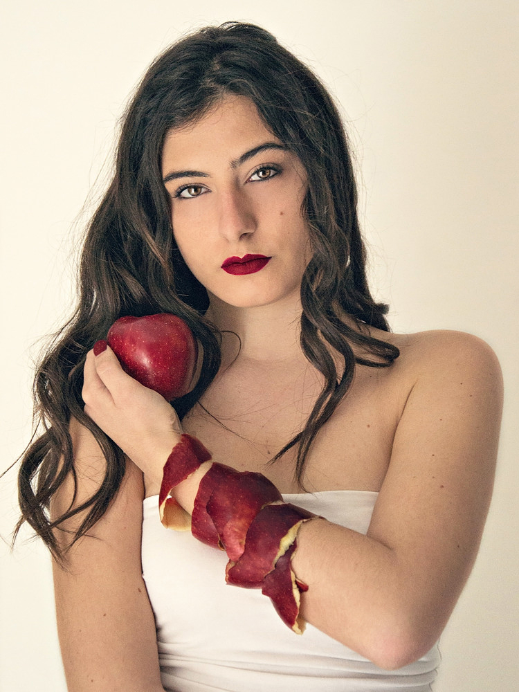 Apple and woman
