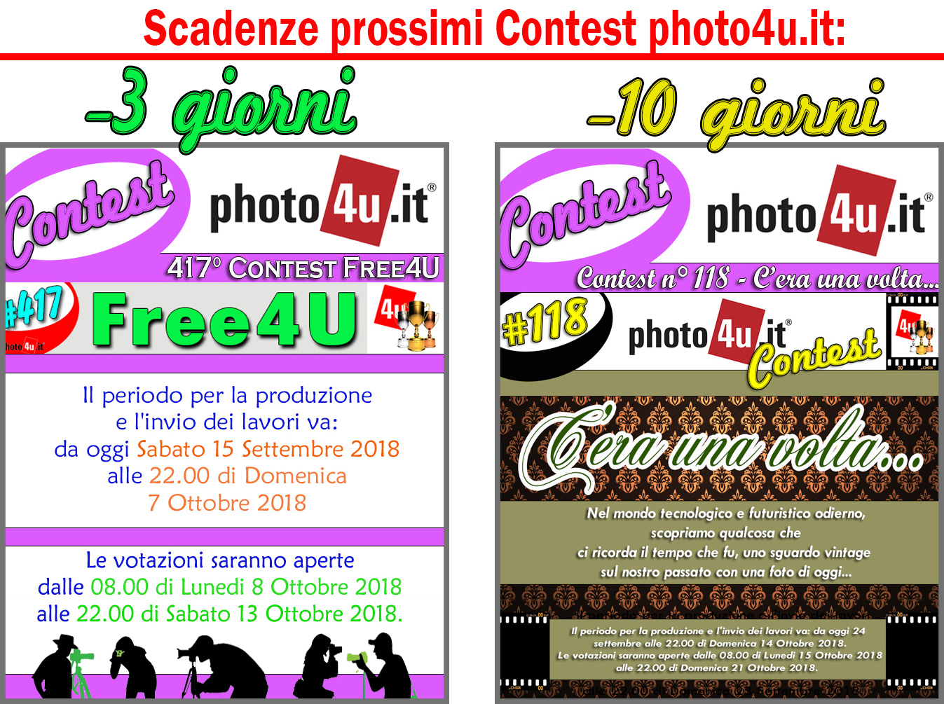 Scadenze prossimi Contest photo4u.it
