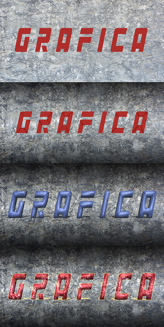 Grafica. Modifica testo con pennello.