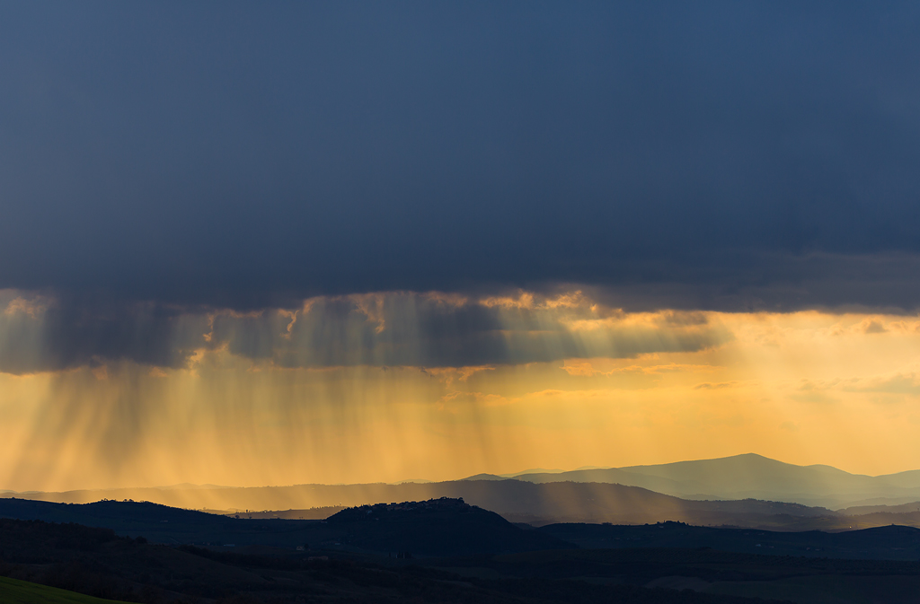 temporale al tramonto
