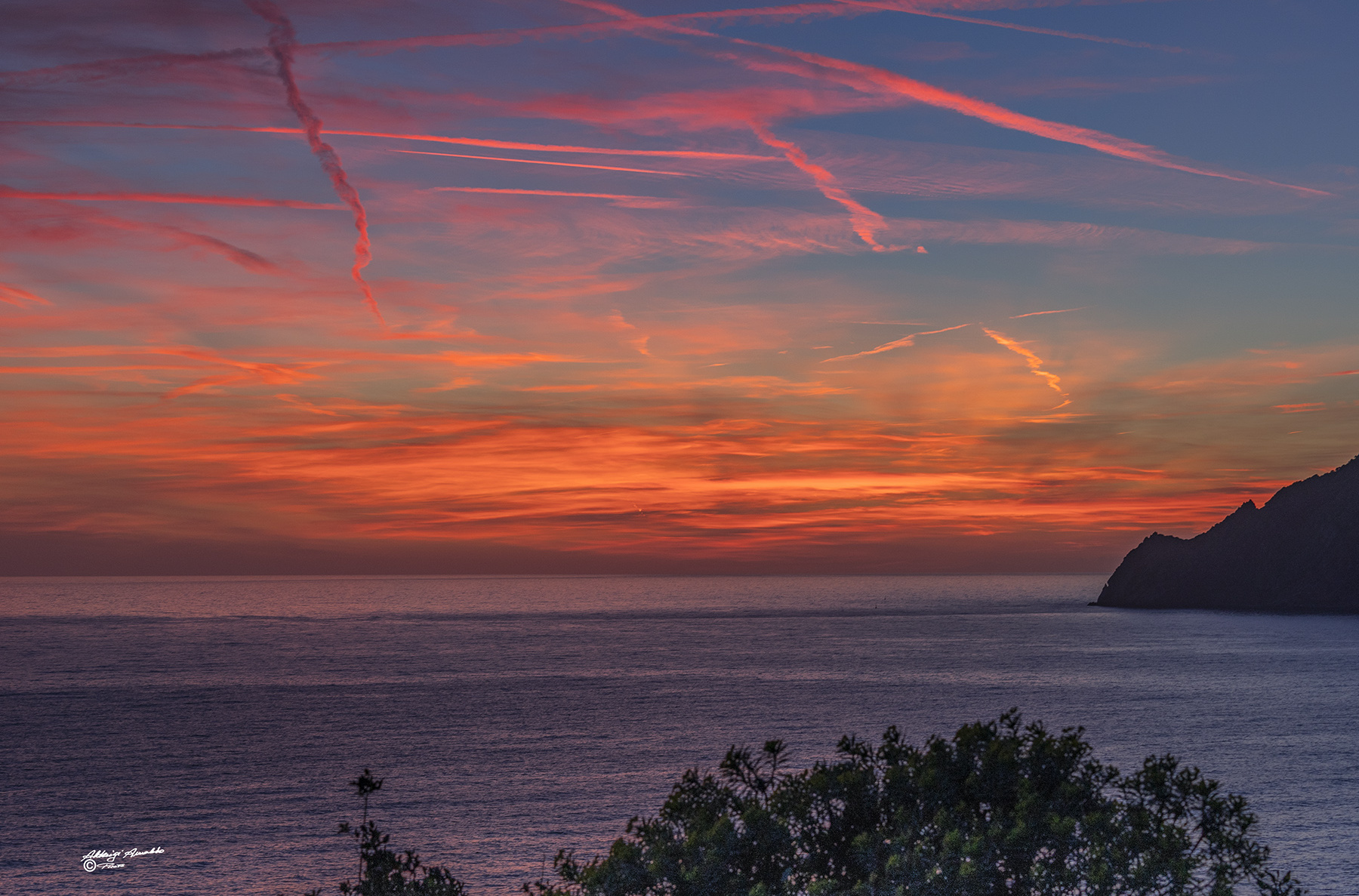 Tramonto sul mar Ligure. visto da Vernazza.2