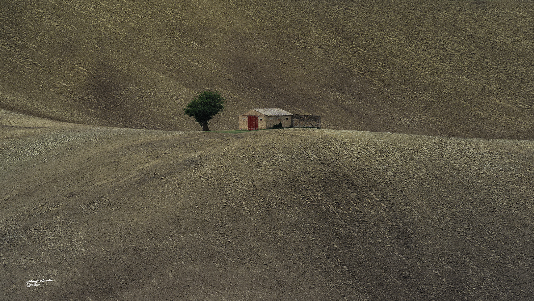 The cottage with the red door.