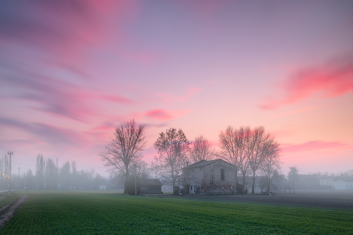 Sunset on countryside