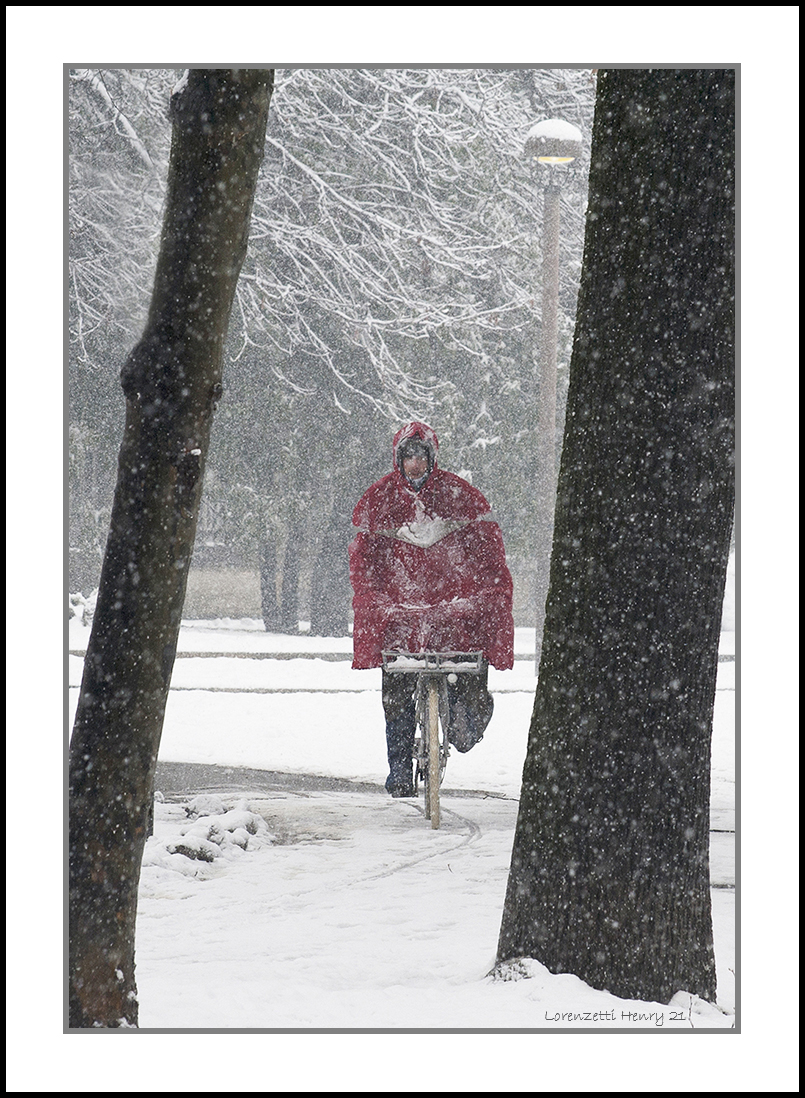 in bici verso casa...