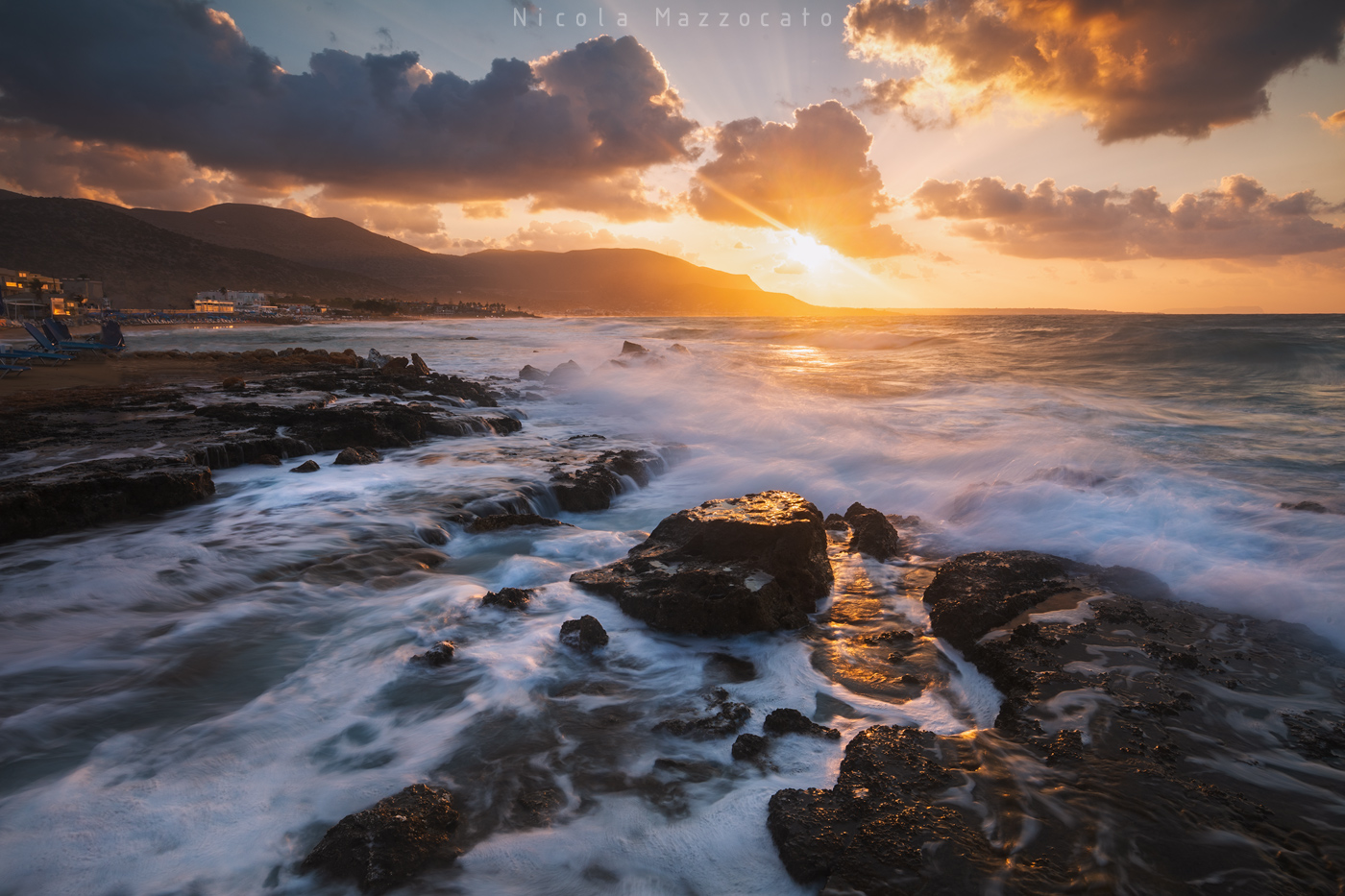 Tramonto a Malia beach Creta