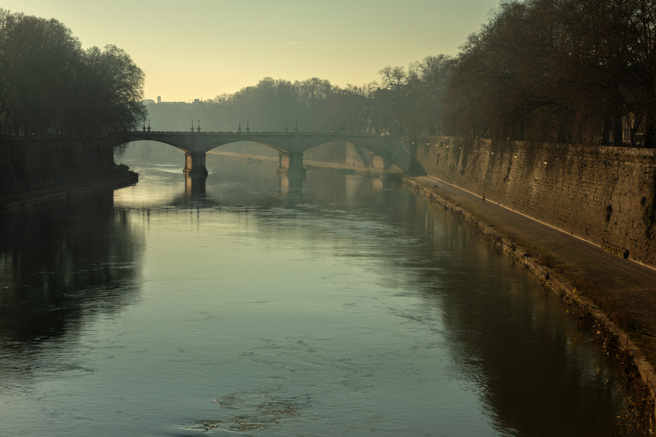 Mattino d'inverno sul Tevere